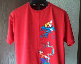 Vintage Mickey Mouse Goofy T-Shirt Mickey Unlimited Jerry Leigh Sz XL Disney Goofy Red Cotton Mouse Mexico