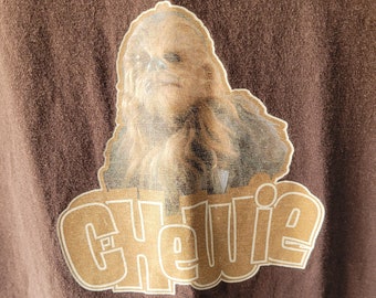 Vintage Star Wars Chewie T-Shirt Chewbacca Sz L Brown Lucasfilm Mexico USA