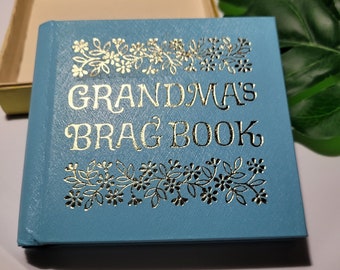 Vintage Grandma's Brag Book Photo Album C R Gibson 60s Unused In Box Blue USA Holds 20 Photos