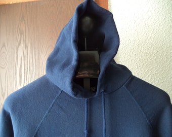 Vintage Mens Lee Sweatshirt Pullover Hoodie Cotton Blend Size 2X Navy Midweight Made in USA