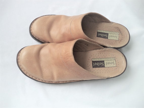 Vintage Josef Seibel Womens Blonde Leather Clogs Size 8 - Etsy