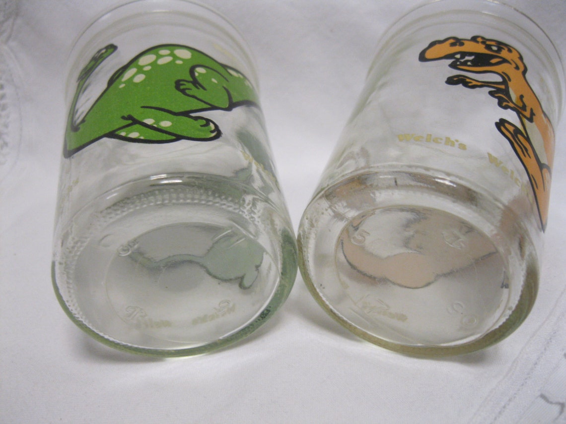 Vintage Welchs Dinosaur Glasses Jelly Juice Drinking 80s Set Etsy