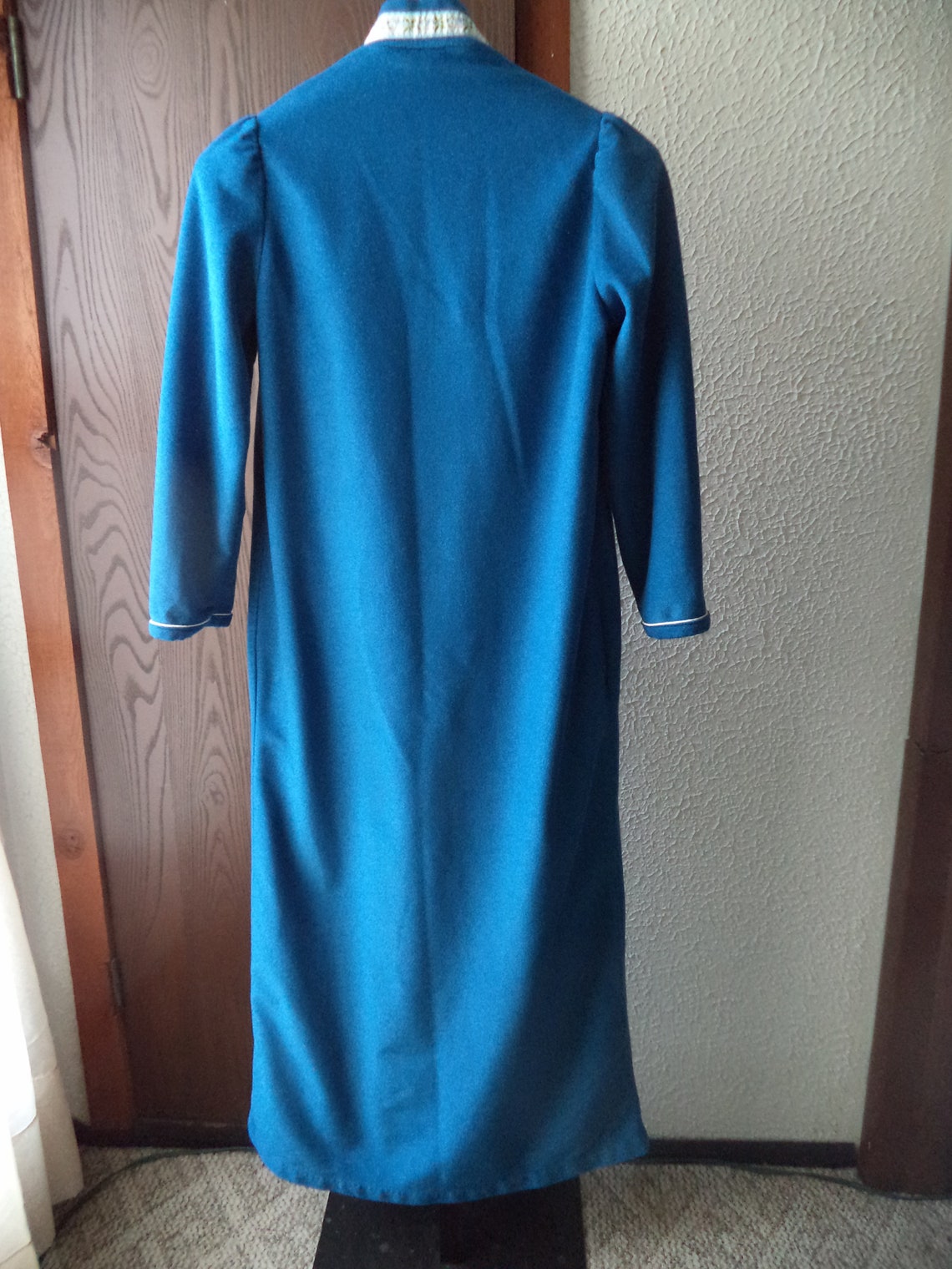 Vintage Womens Sears Carriage Court Robe Sz Small 8-10 Teal Long Half ...