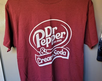 Vintage Port Company Dr. Pepper and  Cream Soda T-Shirt. Sz M Burgundy Red VGC