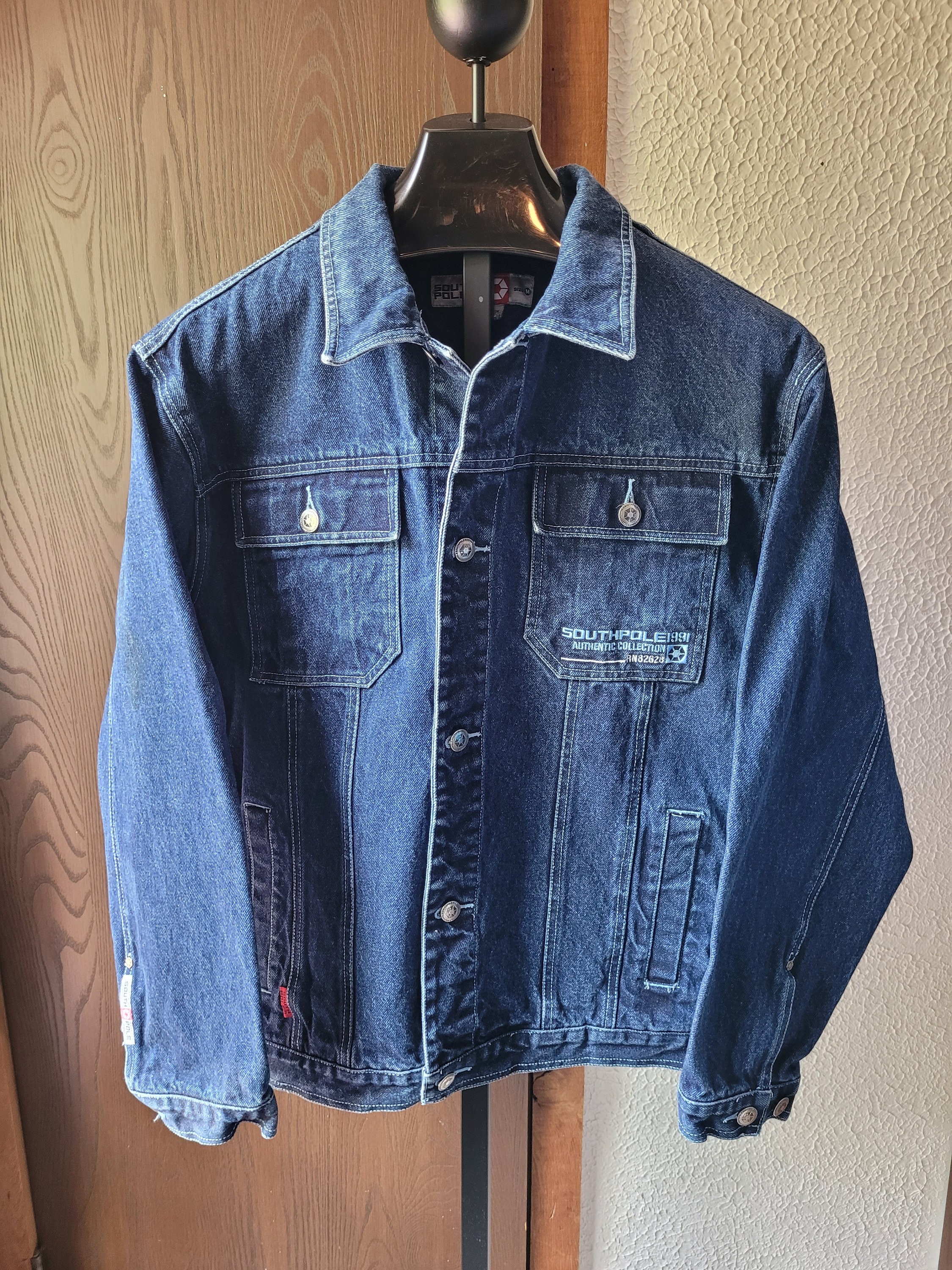 Vintage Mens 1991 Southpole Denim Jacket Sz M Cotton Hong