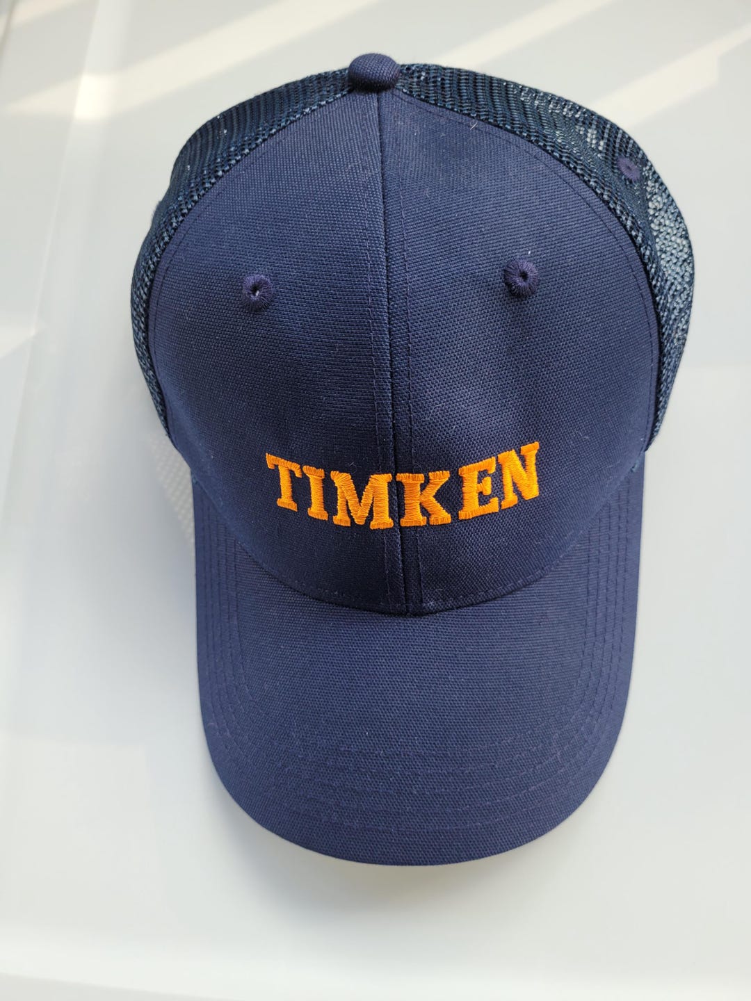 Vintage Timken Carhartt Hat Snapback Mesh Navy Blue Tech Leader