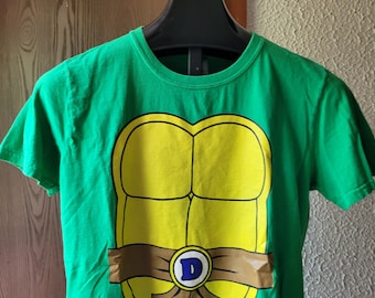 Vintage TMNT Donatello T-Shirt Sz M Gildan Cotton Green Ninja Turtles Collectible