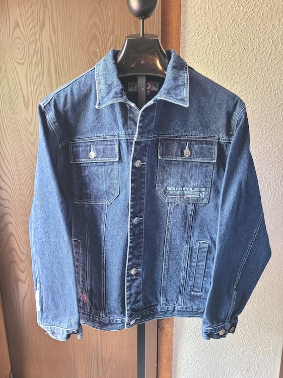 Vintage Mens 1991 Southpole Denim Jacket Sz M Cotton Hong Kong VGC