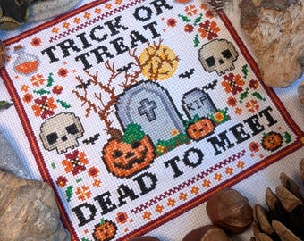 Trick Or Treat - Halloween Horror - Modern Cross Stitch Pattern Kit