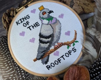 Kreuzstich-Set „König der Dächer“ (5 Zoll), Taube, moderner Wandstickrahmen, Anfängerfreundliches Set, Einzugsgeschenk