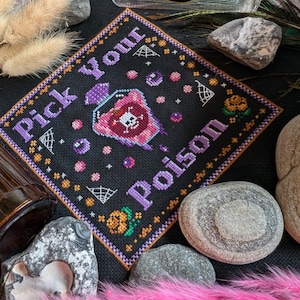 Pick Your Poison - Halloween Horror - Modern Cross Stitch Kit DIY bild 1