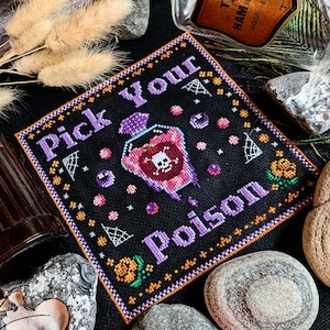 Pick Your Poison - Halloween Horror - Modern Cross Stitch Kit DIY bild 6