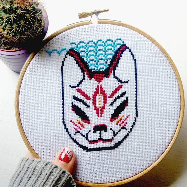 Kitsune / Fox Cross Stitch Pattern PDF Modern Cross Stitch ...