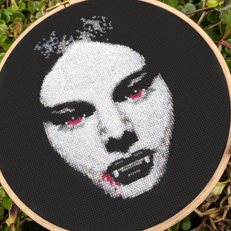 Vampire Cross Stitch Pattern PDF Modern Gothic Cross Stitch Etsy