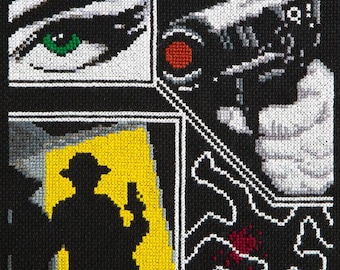 Noir Murder Mystery Cross Stitch Kit – Halloween Horror Sampler
