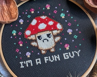 Fun Guy Cross Stitch Pattern – Modern Bird Sampler (PDF Download)