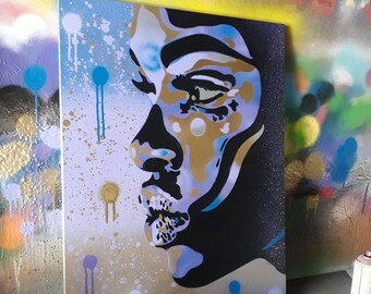 African Woman face painting kiss 2 series stencil art spray paint art canvas beauty street art handmade urban graffiti home pop art modern