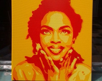 Lauryn Hill painting stencil art spray paint art hip hop music New York soul Fugees rap canvas art pop art I street art abstract graffiti