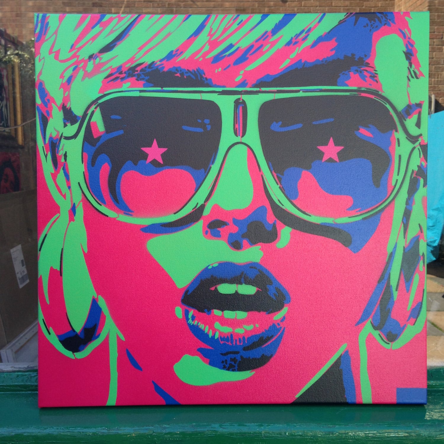 Pop Art Woman Painting Canvas Stencil Art Spray Paint Art Etsy