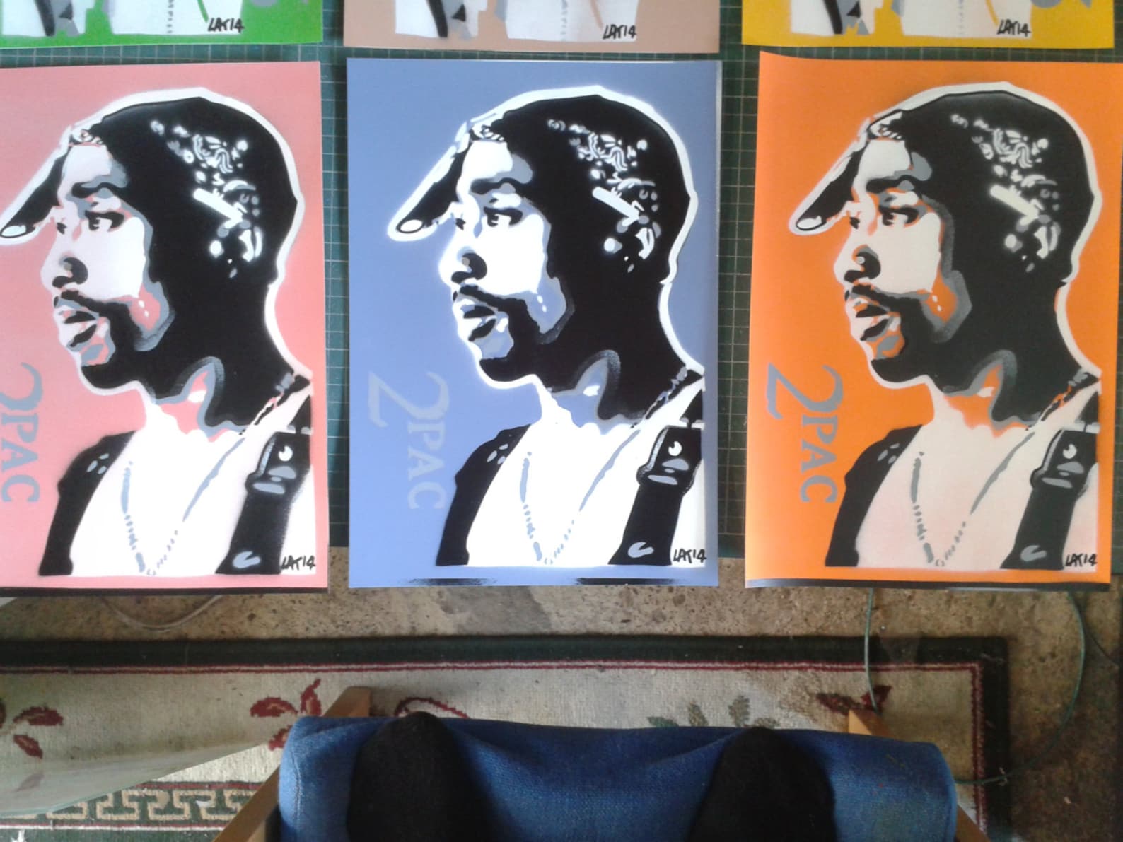 Tupac stencil art painting canvas 2pac hip hop west coast Etsy