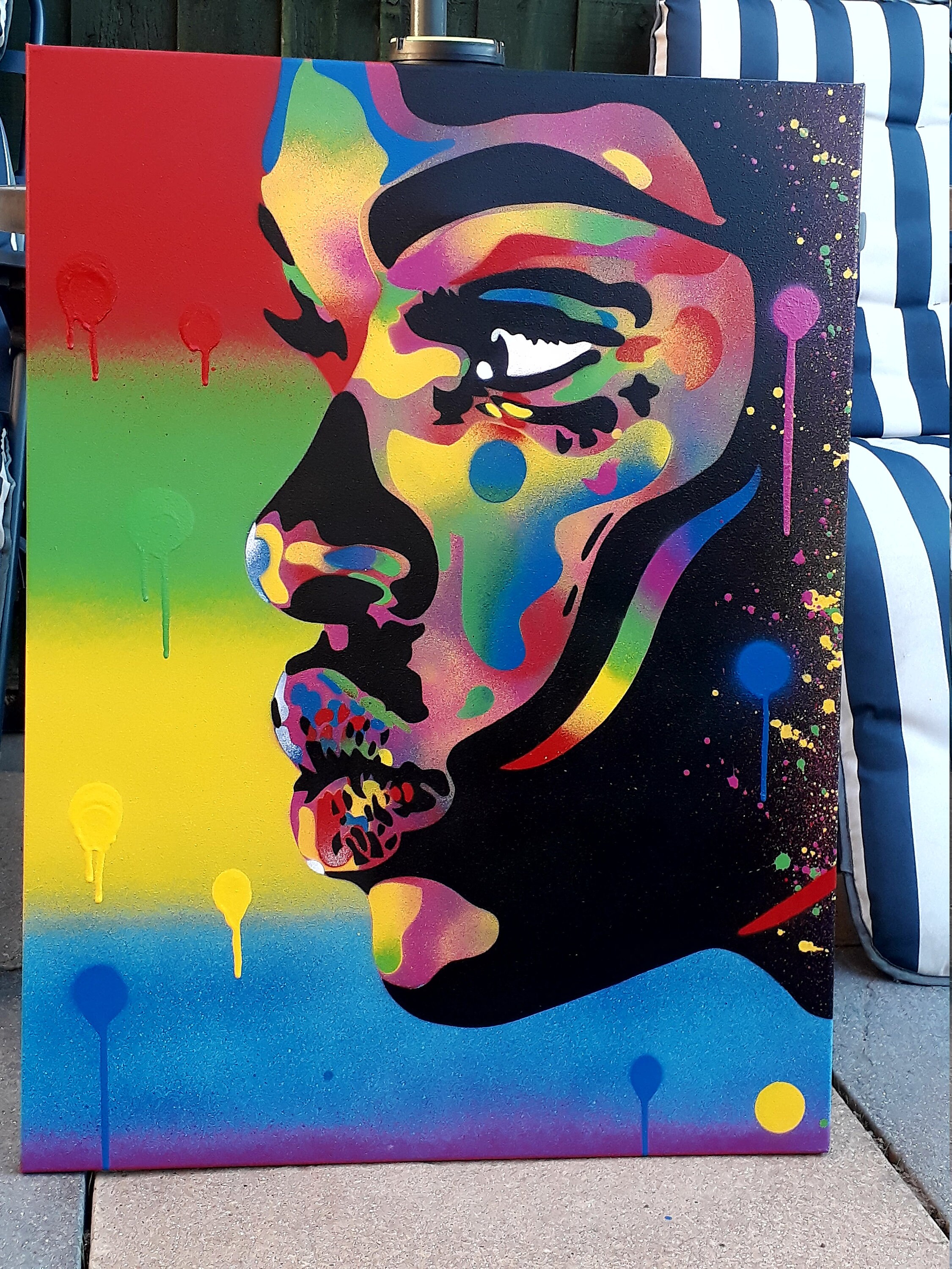 Ragazza Africana Dipinti Astratti Su Tela Modern Graffiti Wall Art