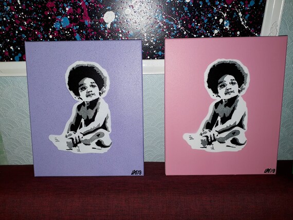 Biggie Smalls Baby Painting 10 by 12 Inch Canvas Stencils Spray Paints Hip  Hop Rap Music Album Crown Afro American Urban Notorious B.i.g Pop - Etsy