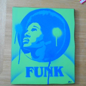 Afro funk paintings 60s stencil art graffiti art urban art spray paints power music soul motown afro America hair home living pop art canvas image 4