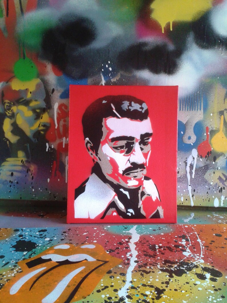 Jesus Malverde Painting Stencil Art Spray Paint Art Canvas Etsy