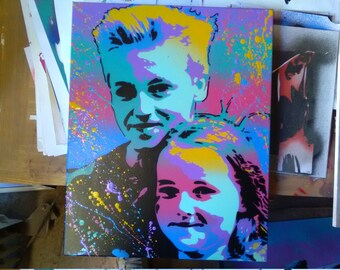 Commission personnalisée peintures pochoir art bombe peintures toile art fait à la main dans le monde entier animaux portraits photo art pop art artistes travail abstrait