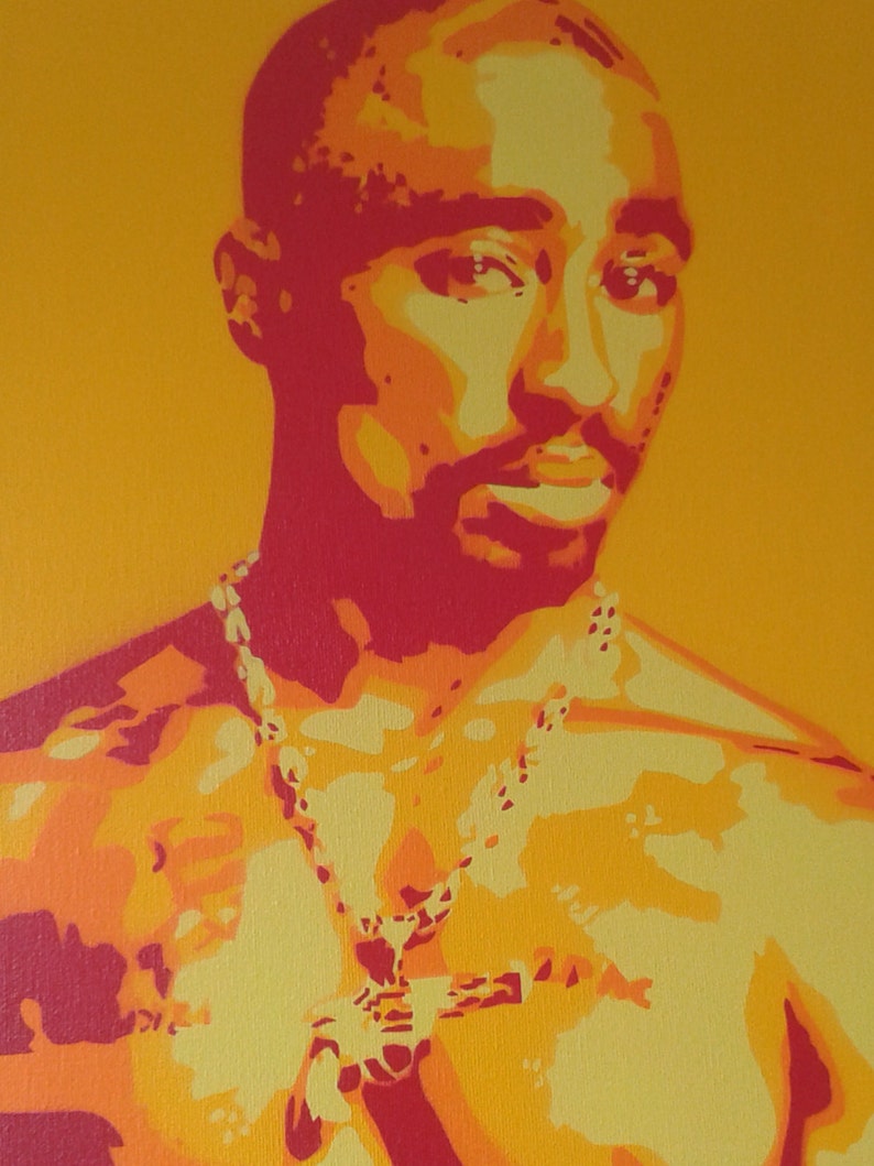 Tupac Painting Canvas Stencil Art Spray Paint Art Hip Hop Rap Etsy