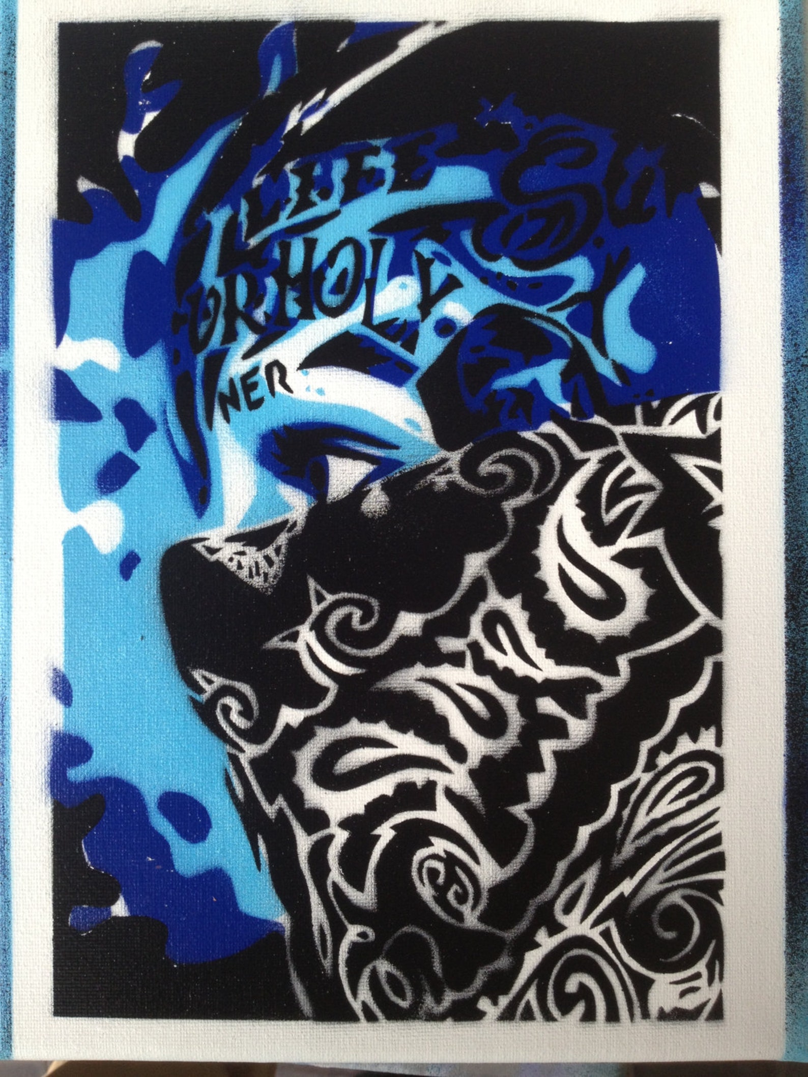 Gangster Painting Bandana Stencils Art Spray Paints Canvas Etsy