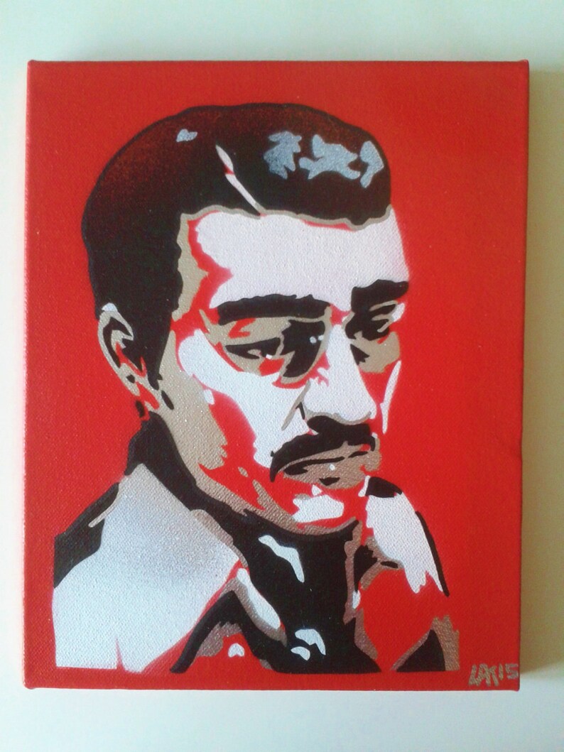 Jesus Malverde Painting Stencil Art Spray Paint Art Canvas Etsy