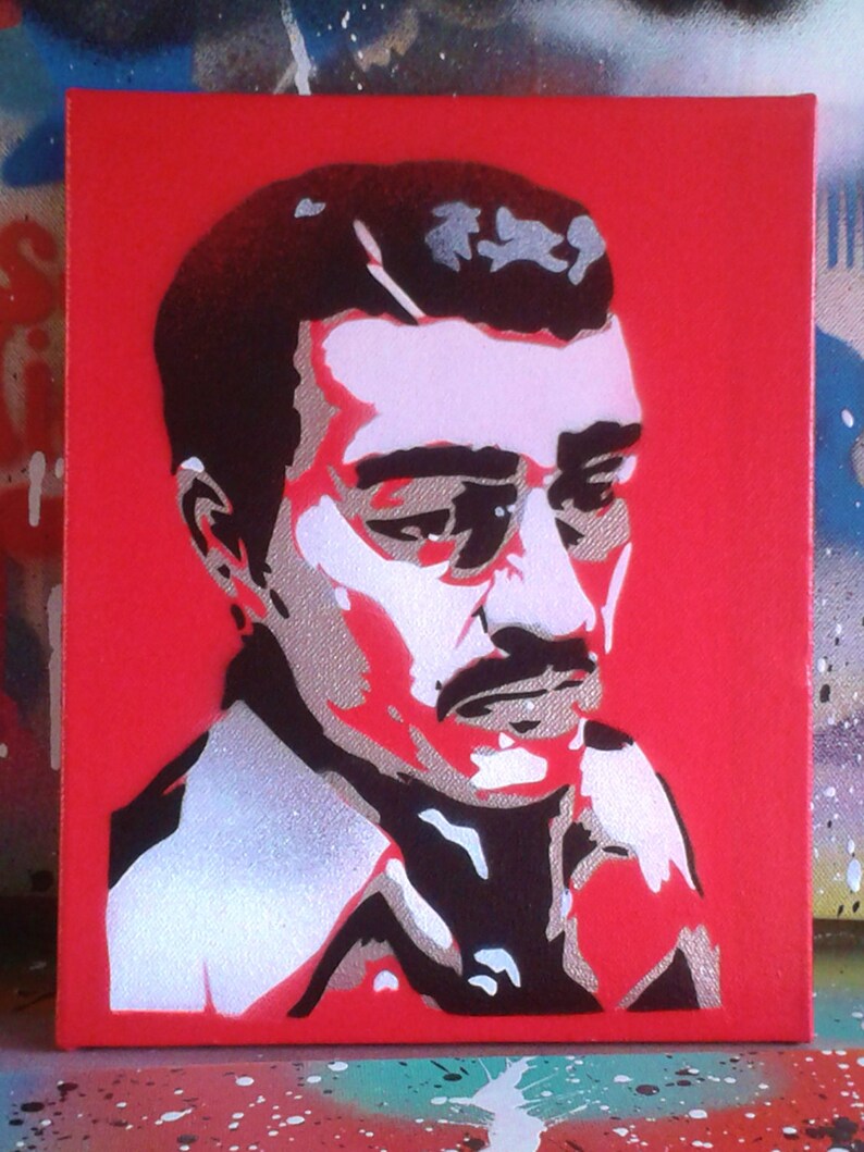 Jesus Malverde painting stencil art spray paint art canvas Etsy