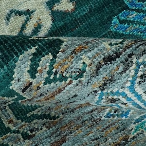 Handgeknüpfter Oushak Wollteppich: Türkischer Teppich im Vintage Stil