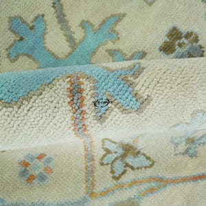 Handgeknüpfter Oushak-Teppich aus reiner Wolle im türkischen Vintage-Stil, auf Bestellung
