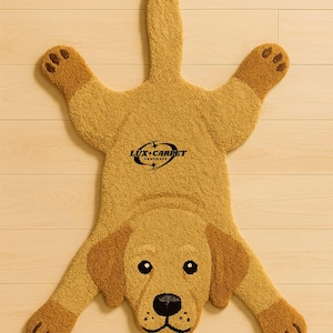 Dog Shaped Rug | Hand Tufted Puppy Carpet for Kids Room | Animal Nursery Floor Mat | Custom Cute Dog Rug for Playroom Decor