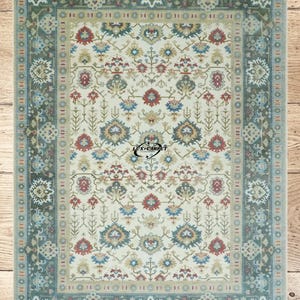 Handgeknüpfter Oushak Wollteppich: Türkischer Teppich im Vintage Stil