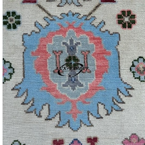 Hand Knotted Oushak Rug: 8x10 Traditional Wool Turkish Rug