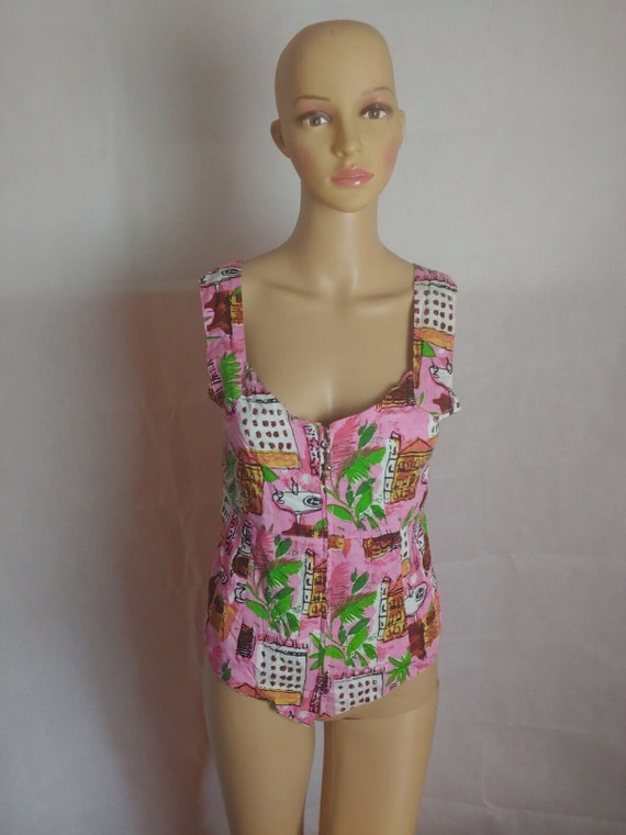 Vintage 90s 80s Nativewear Designs Pink Pattern Bu