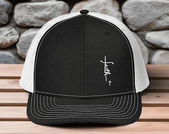 Handmade “Blessed” Custom Trucker Hat Faith-Inspired Black Cap Faith Word Cross Black Baseball Cap, Handmade - Etsy main image 4