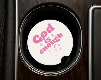 God is Enough Soapstone Car Coaster, Christian Car Accessory