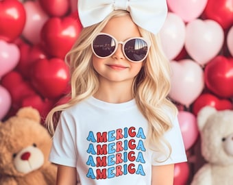 Camiseta de manga corta para niño pequeño de América