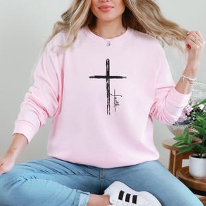 Cross With Faith Unisex Relaxed Fit Long Sleeve T-Shirt, Christian Shirt, Faith Apparel, Bible Verse Tee, Faith Shirt, Jesus Tee