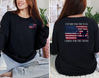 I Stand for the Flag, I Kneel for the Cross Long Sleeve T-Shirt