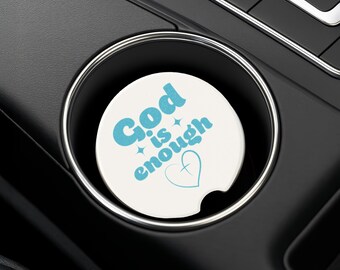 God Is Enough Soapstone Car Coaster, Christian Car Accessory