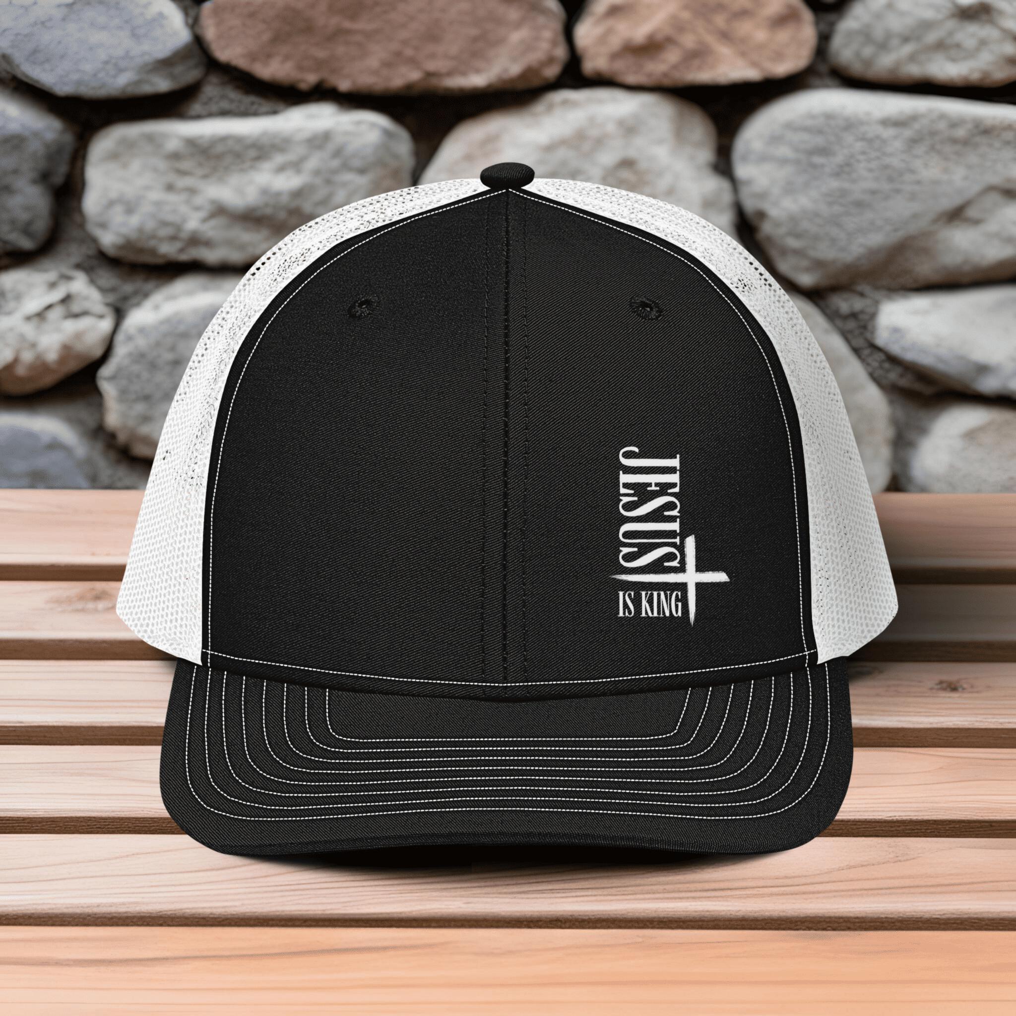 Jesus Is King Trucker Hat Black Mesh Snapback USA Direct Embroidered Cap NWT Jesus is King Christian Trucker Hat - Adjustable Fit Cotton  main image 4