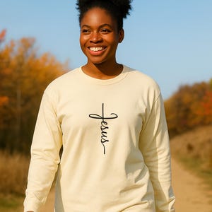 Jesus Cross Unisex Relaxed Fit Long Sleeve T-Shirt