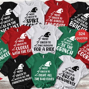 Familien-Weihnachtshemden, lustiges wahrscheinlichsten Weihnachtshemd, passende Weihnachtsfeier-T-Shirts, kundenspezifische Feiertagsgruppen-Hemden