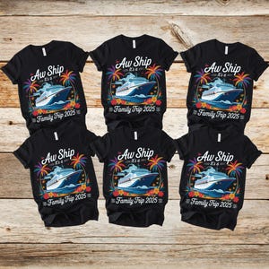 Maglietta personalizzata &quot;Aw Ship It&#39;s A Family Trip&quot;, maglietta &quot;Family Vacation 2025&quot;, maglietta &quot;Crociera&quot;, maglietta &quot;Vacanze estive&quot;, maglietta coordinata per la famiglia