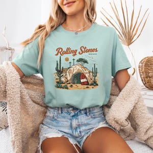 Rolling Stones T-Shirt, Trendy Easter Clothing, Jesus Christ Shirt, Gift For Christian, Faith-Based Graphic Tee,Christian Shirt